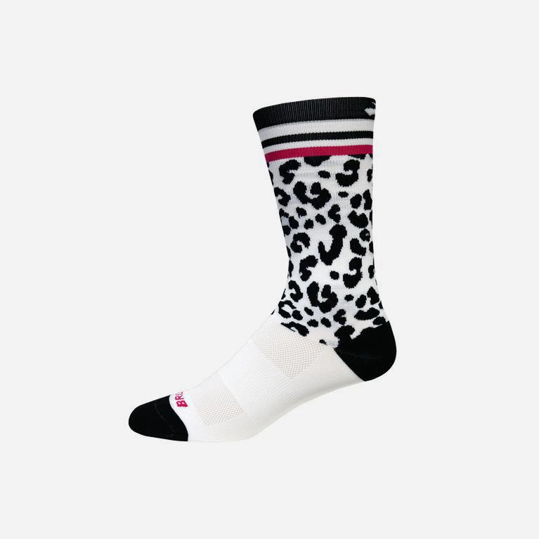 Brooks Tempo Knit In Crew NZ - Men's Running Socks - white/Snow Leopard (92508-IJLV)